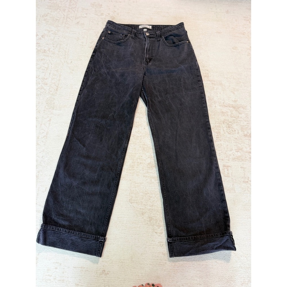 Abercrombie & Fitch Curve Love 90s Relaxed Jeans High Rise Black 30 10S